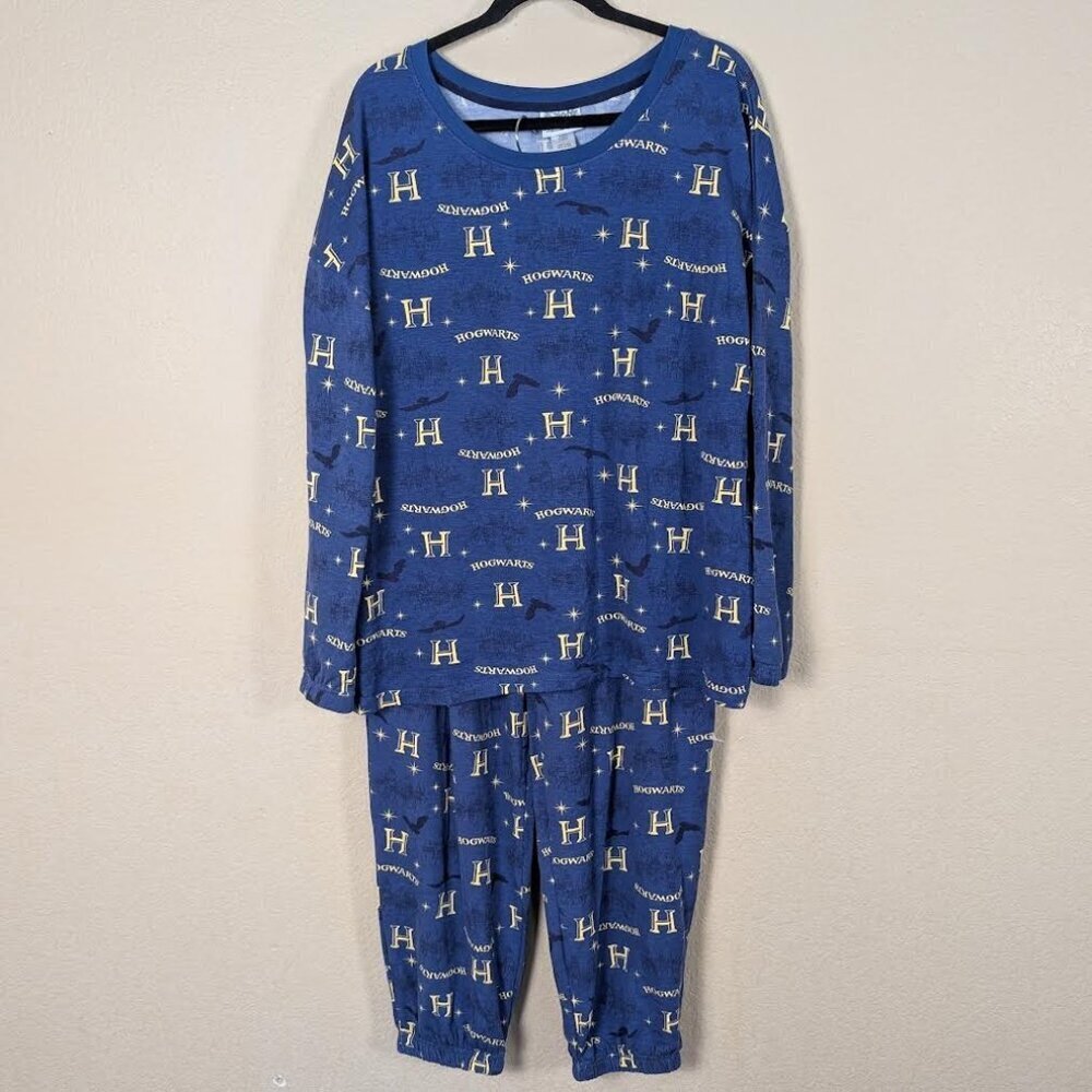 NWT Harry Potter Women's sz L Pajama 2-Piece Set Hogwarts Lounge Warner Brothers